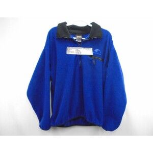 Vintage Helly Hansen Fleece Pullover Mens Large Blue Half Zip Embroidered USA